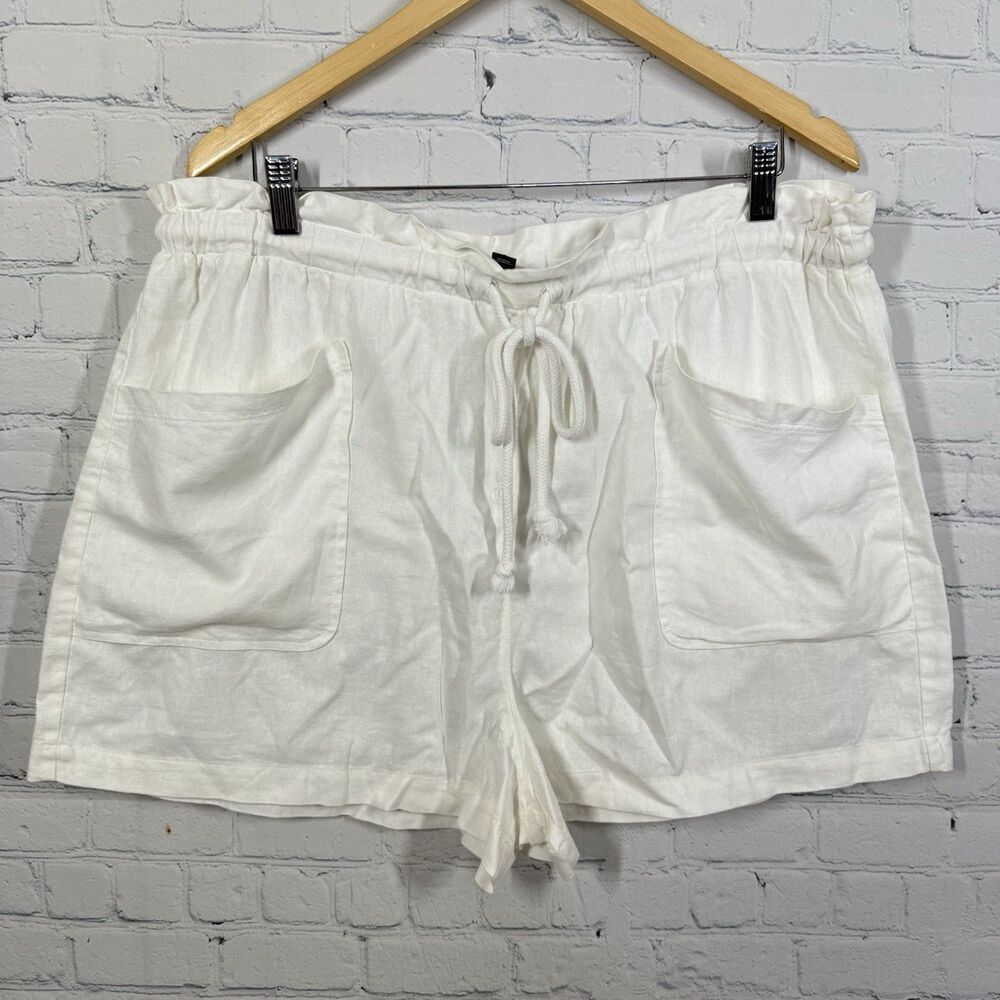 Universal Thread Shorts XXL White Linen Blend Drawstring High Rise Summer Resort